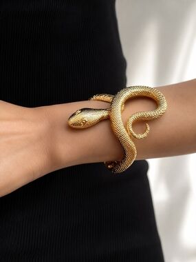 Gold Snake Wrap Bracelet Cuff